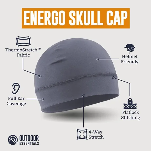 Vista 3 de OutdoorEssentials - Gorra para hombre Gorro de invierno para correr, esquí, ciclismo, se ajusta debajo de cascos