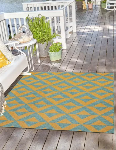 Vista 29 de Unique Loom Jill Zarin Outdoor Collection - Alfombra rectangular (2 pies 2 pulgadas x 3 pies 1 pulgadas, rectangular, beige y marrón)