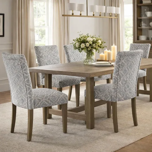 Vista 2 de HomePop Parsons - Silla de comedor, color gris (juego de 2)