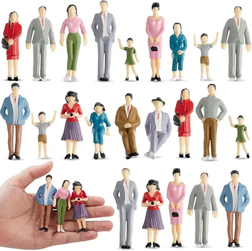 Vista 7 de Namalu 98 piezas de figuras de personas en miniatura a escala 1:25 pintada