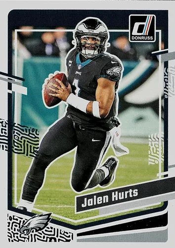 Vista 3 de Conjunto de 15 cartas del equipo de los Philadelphia Eagles 2023 Donruss sellado de fábrica con Jalen Hurts y Fletcher Cox más cartas de novatos