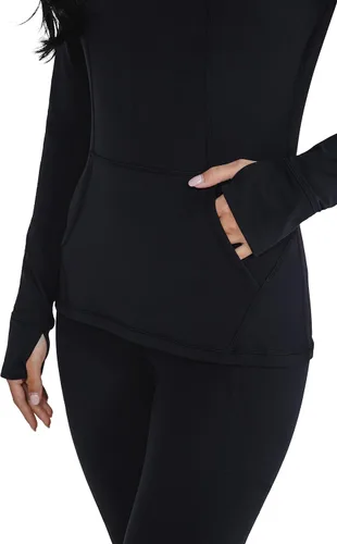 Vista 5 de Yogalicious Nude Tech - Chaqueta de manga larga con media cremallera y bolsillos frontales