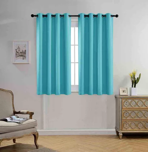 Vista 37 de Miuco paneles de cortina de oscurecimiento con arandelas, cortinas opacas con textura para salón, juego de 2