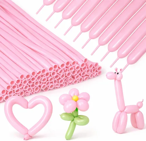 Vista 18 de 100 unidades de 260 globos negros largos para guirnalda de globos, engrosados, de látex delgado, para modelar animales, torsión, Halloween, Navidad