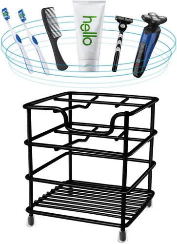 Vista 6 de Soportes de cepillo de dientes HYRIXDIRECT para baños, organizador de cepillo de dientes y pasta de dientes de acero inoxidable resistente a