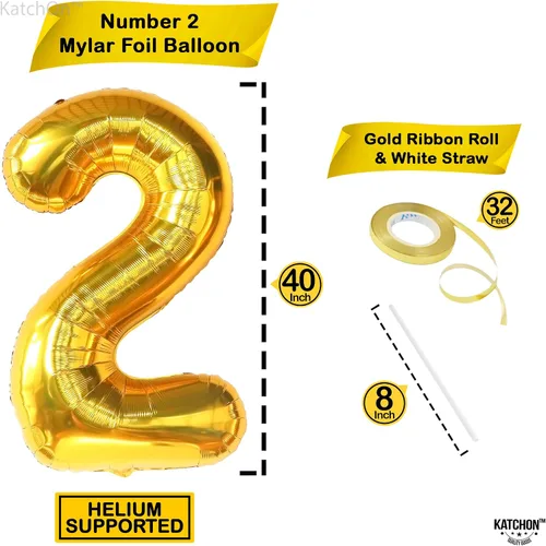 Vista 996 de KatchOn Globo negro del número 1 de 40 pulgadas, globo de feliz cumpleaños Large Mylar Number One Balloon for 1st Birthday Decorations, Foil