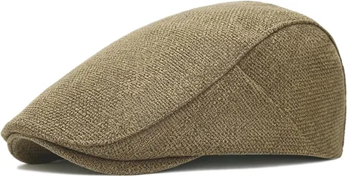 Vista 10 de Gorra de lino sintético para hombre, diseño de periódico con textura tejida ajustable Negro