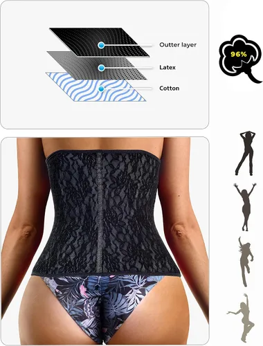 Vista 7 de Womens Latex Waist Shaper Faja Colombiana Lace