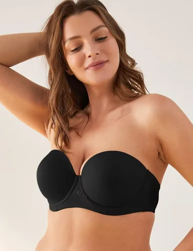 Vista 9 de Deyllo Sujetador sin tirantes para mujer, cobertura completa, brasier multidireccional, talla grande, alfombra roja