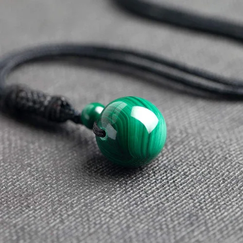 Vista 15 de iSTONE Collar unisex con dije de cuentas redondas auténticas, cadena de cuerda negra de 24 pulgadas para hombres y mujeres