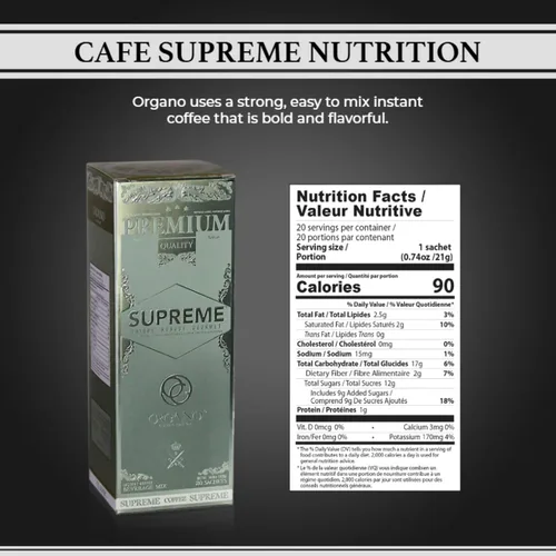 Vista 2 de 2 Cajas ORGANO Café Supreme, 100% Ganoderma Lucidum con Ginseng (40 Sobres)