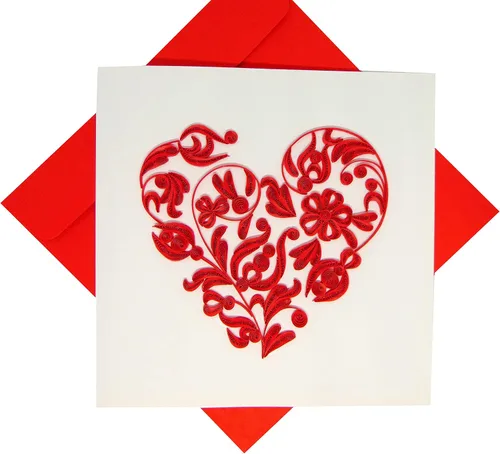 Vista 14 de GREENHANDSHAKE Art 4 corazones, tarjeta de felicitación de arte quilling para cumpleaños, día de San Valentín, día de la madre, aniversario