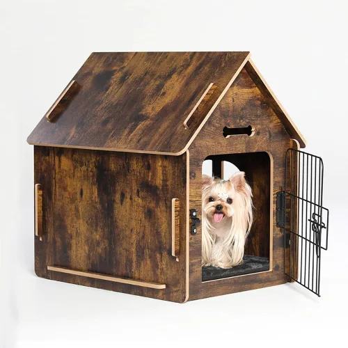 Vista 11 de RYpetmia - Casa de interior para perros y gatos pequeños, casa de madera para mascotas