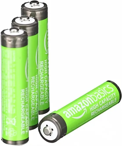 Vista 6 de Amazon Basics - Paquete de 4 pilas recargables AAA NiMH de alta capacidad de 850 mAh, 1.2V, recarga hasta 500 veces, precargadas
