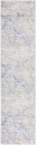 Vista 3 de SAFAVIEH Palma Collection - Alfombra de pasillo, 2 pies 2 pulgadas x 9 pies, color beige y azul, diseño geométrico, ideal para zonas de alto tráfico