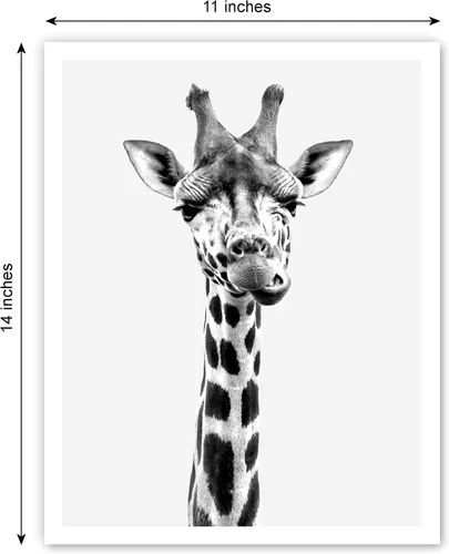 Vista 8 de 4 Piece Safari Zoo Animal Nursery Set, Neutral Wall Decor, Kids Bedroom, Children's Room Animal Print Collage 4 Piece Set, 11 x 14 inches each