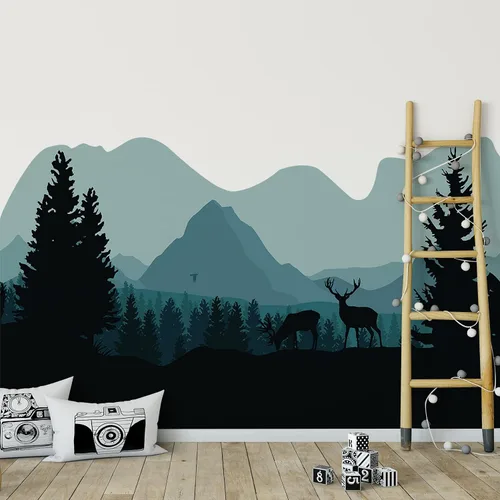 Vista 31 de Alwayspon Mural de pared de tela de arco iris, autoadhesivo, adhesivo de pared para decoración de habitación de niños, cuarto de bebé, acuarela