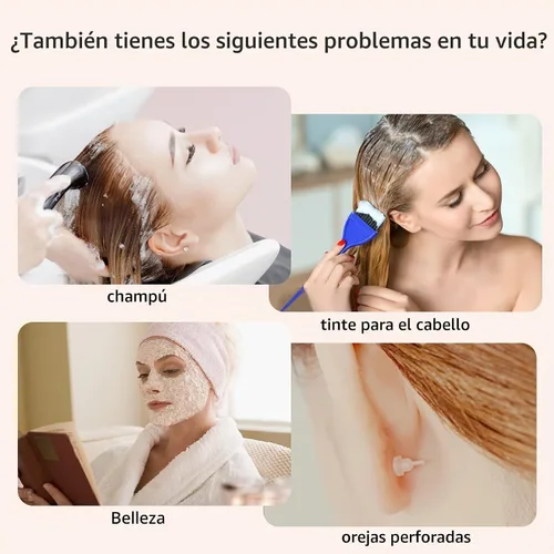 Vista 2 de Paquete de 200 protectores de oído transparentes, desechables, impermeables, para teñir el cabello, protectores de oídos de plástico impermeables