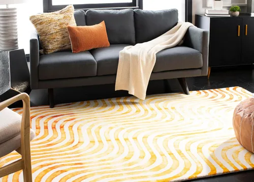 Vista 7 de SAFAVIEH Dip Dye Collection DDY822A - Alfombra de lana de primera calidad, hecha a mano, 3 x 5 pies, color marfil y terracota