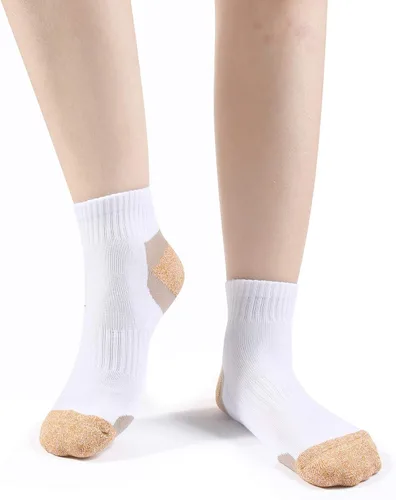 Vista 5 de Hepsibah Calcetines tobilleros deportivos para mujer, de algodón, gruesos, de corte bajo, para correr, paquete de 6