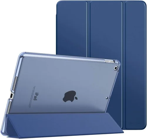 Vista 25 de MoKo - Funda compatible con iPad 2019, fina, ligera, inteligente, carcasa, cubierta de soporte con protector trasero traslúcido esmerilado 1-Oro Rosa