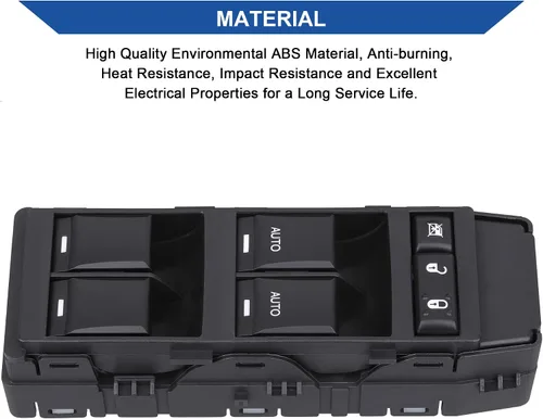Vista 6 de Obaee Interruptor eléctrico de ventana compatible con Jeep Commander/Grand Cherokee 2006-2010, Chrysler Aspen/Chrysler 200/300/Sebring, Dodge