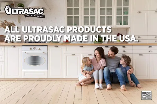 Vista 6 de Ultrasac Bolsas de basura de cocina altas con cordón blanco de 13 galones de 0.9 milésimas de pulgada de grosor y aroma fresco – 24 x 25 pulgadas