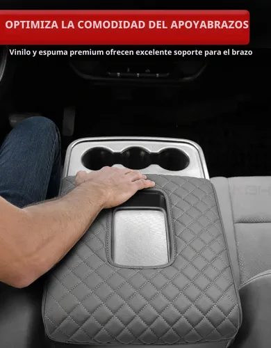 Vista 4 de KBH Funda para reposabrazos de consola central para Chevy Silverado y GMC Sierra 1500 2500 3500 2014-2018, de vinilo y cuero, accesorios para tapa