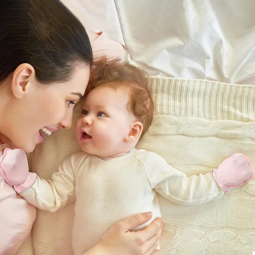Vista 3 de 16 pares de guantes de algodón para recién nacidos, antiarañazos, unisex, para recién nacidos, para bebés, niños y niñas de 0 a 6 meses