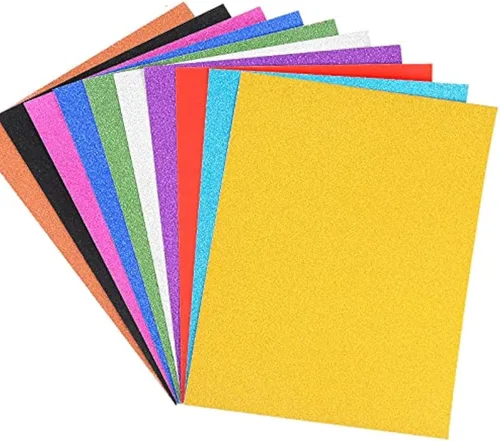 Vista 6 de Paquete de 20 hojas de papel para manualidades con purpurina de tamaño A4, cartulina con purpurina, suministros para manualidades, álbumes