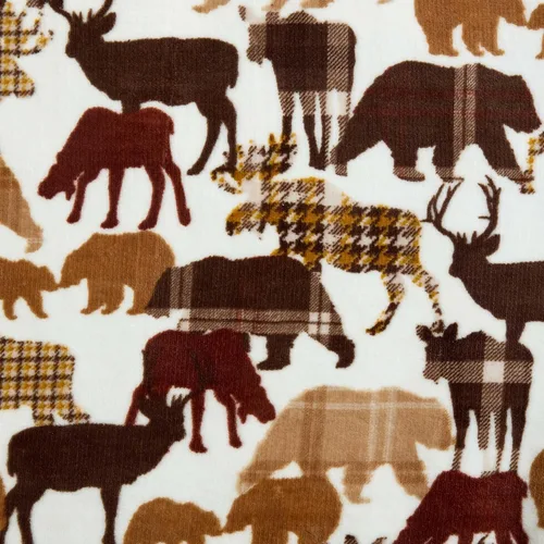 Vista 5 de Eddie Bauer - Manta de gran tamaño de 50 x 70 pulgadas, manta reversible de felpa para sofá o cama, decoración de habitación con estampado animal