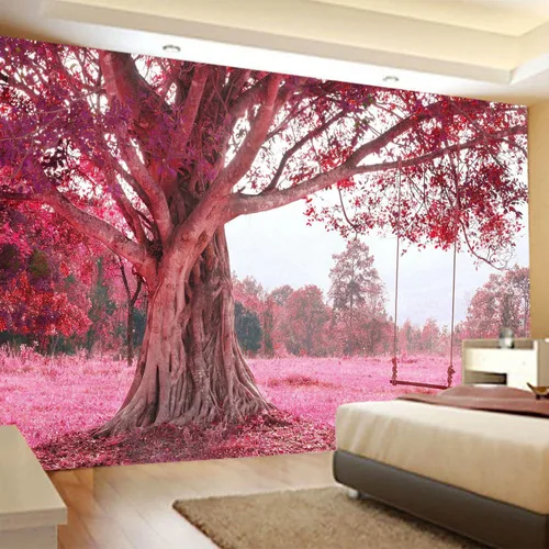 Vista 11 de FENDROM Tapiz de hojas de loto de naturaleza, tapiz de plantas, paisaje natural verde, para colgar en la pared, arte de pared 3D para dormitorio