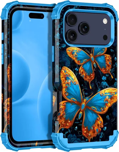 Vista 74 de Miqala Funda compatible con iPhone 8 Plus, iPhone 7 Plus, que brilla en la oscuridad, tres capas, resistente a los golpes, parachoques de plástico