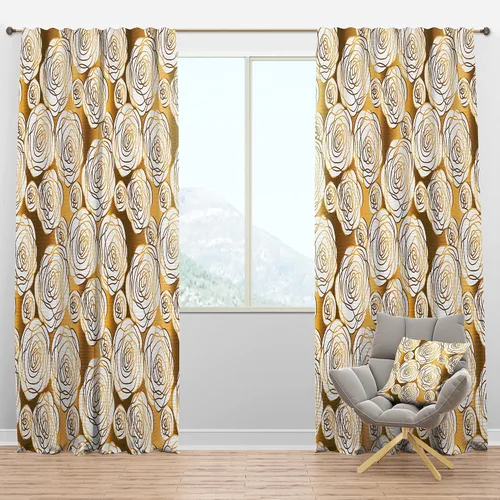 Vista 8 de DesignQ Cortinas opacas con patrón circular pastel retro II para dormitorio, cortinas para sala de estar, cortinas con aislamiento térmico, panel