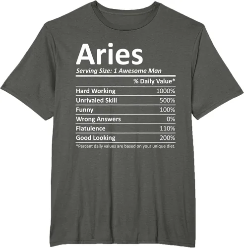 Vista 7 de ARIES Nutrition - Camiseta divertida de regalo con nombre personalizado para cumpleaños, Negro, S