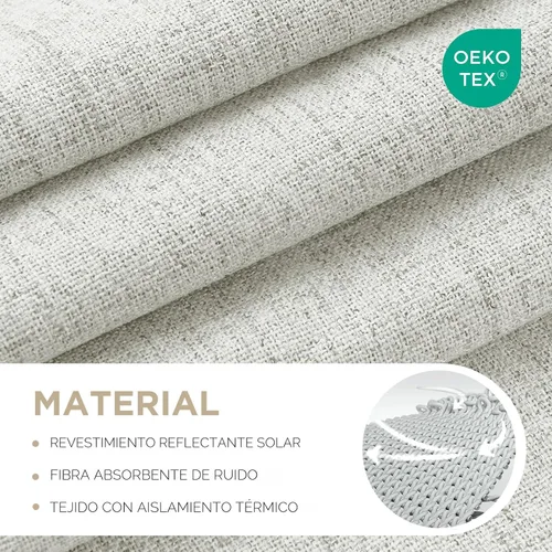 Vista 2 de Joydeco - Cortinas opacas para dormitorio de 90 pulgadas de largo 100% bloqueadoras de luz, juego de 2 paneles blancos, cortinas de oscurecimiento