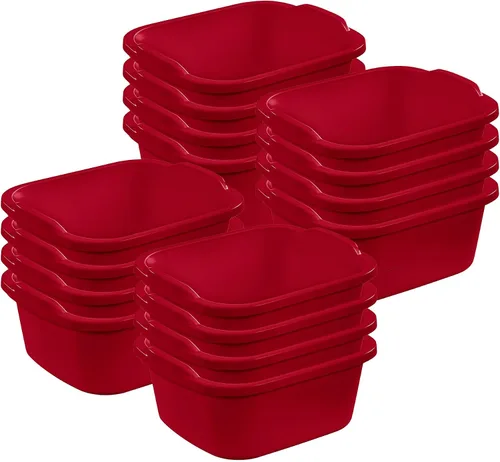Vista 11 de Sterilite 06478008 - Sartén de cocina de plástico multiusos reforzado y duradero de 12 cuartos de galón con asas moldeadas, color blanco