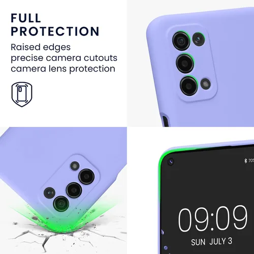 Vista 3 de kwmobile Funda compatible con Oppo A74 (5G) / A54 (5G) - Funda protectora delgada de TPU con acabado mate suave - lavanda claro