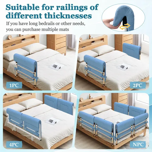 Vista 6 de Fundas para rieles de cama de hospital, almohadillas acolchadas de espuma para riel de cama, almohadillas protectoras de caídas para adultos