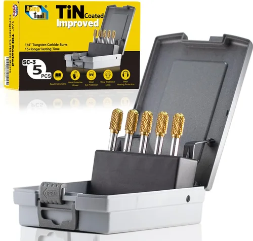 Vista 8 de Lima giratoria de carburo de tungsteno SC-3, forma cilíndrica de extremo de punta de bola, corte doble para brocas de amoladora de troquelado
