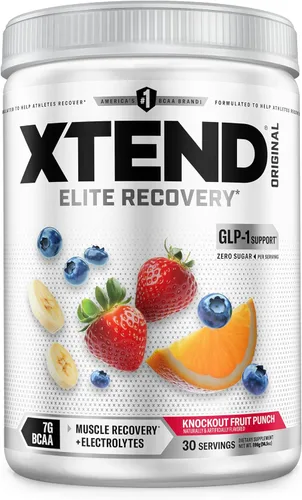 Vista 16 de Xtend Polvo Original BCAA, 7g de BCAAs y 2.5g de L-Glutamina para la Recuperación Muscular, Hidratación y Músculo Delgado, Bebida Sin Azúcar