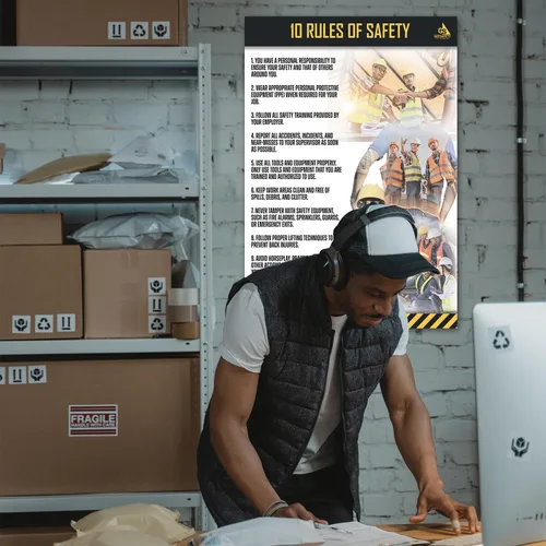 Vista 3 de GotSafety Póster de seguridad en el lugar de trabajo, 24 x 32 pulgadas, directrices claras para un entorno de trabajo seguro y saludable, carteles