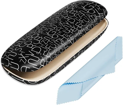 Vista 29 de Funda para gafas, funda protectora de carcasa rígida para gafas, unisex para mujeres y hombres Paquete de 3-Negro