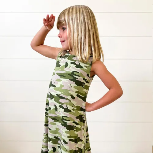 Vista 2 de Bellabu Bear Vestidos de bambú para niñas, manga corta y manga larga, viscosa de bambú