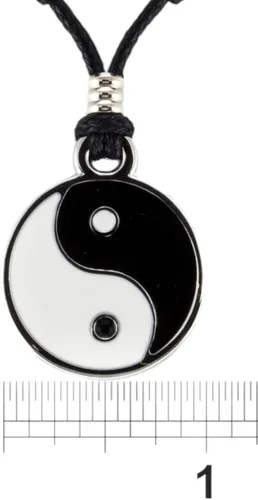 Vista 5 de BlueRica Yin y Yang en collar de cordón ajustable
