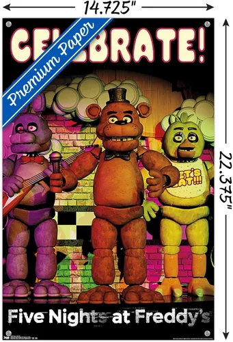 Vista 3 de Five Nights at Freddy's - Póster para celebrar la pared con alfileres