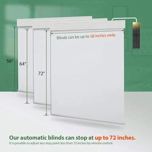 Vista 4 de Persianas motorizadas con control remoto, persianas automáticas opacas de enfriamiento con panel solar, persianas inteligentes inalámbricas