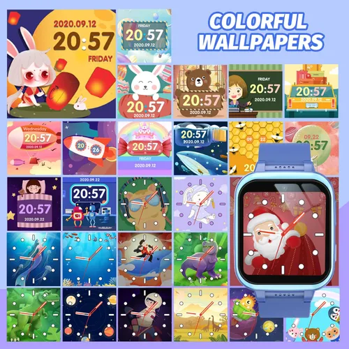 Vista 35 de Reloj inteligente para niños con juegos de rompecabezas, pantalla táctil HD, cámara de video, reproductor de música, podómetro, reloj despertador