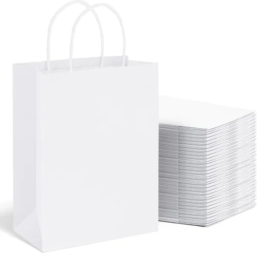 Vista 26 de METRONIC Gift Bags with Handles,16x6x12 Recyclable Brown Paper Bags 50Pcs Marrón