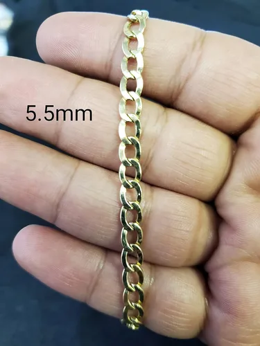 Vista 9 de Pulsera hueca de oro amarillo de 10 quilates y tobillera para mujer, 0.138in, Oro
